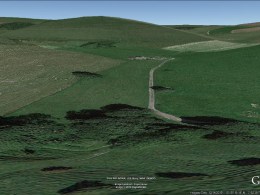 Looking N at location of former Balsdean Hamlet. Screenshot taken from Google Earth.