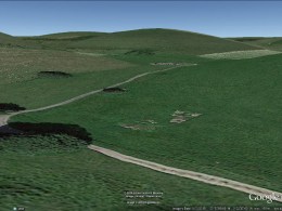 Similar view to that of photo of tanks moving into Balsdean, shortly after May 1942? Screenshot from Google Earth.