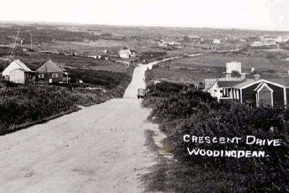 Animated gif of The Beehive, Crescent Drive North, Woodingdean, opposite top of Downs Valley Rd, then & now. Images, from Cuthbertson, Holland, Mercer collection, and Google Maps.