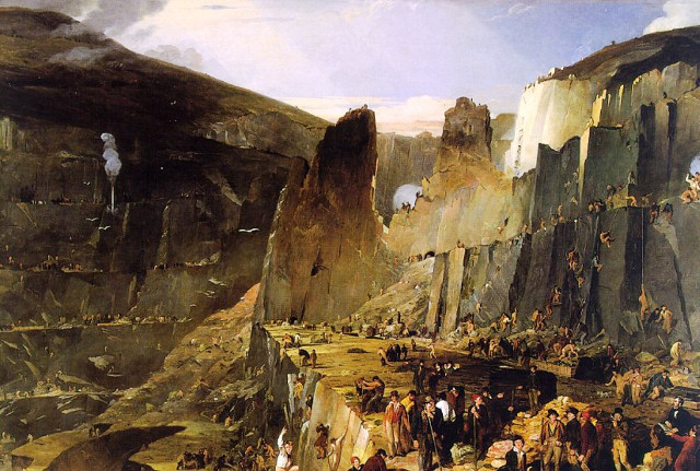 The Penrhyn Slate Quarry, by Henry Hawkins, 1832. From the National Trust Images, Penrhyn Castle.
